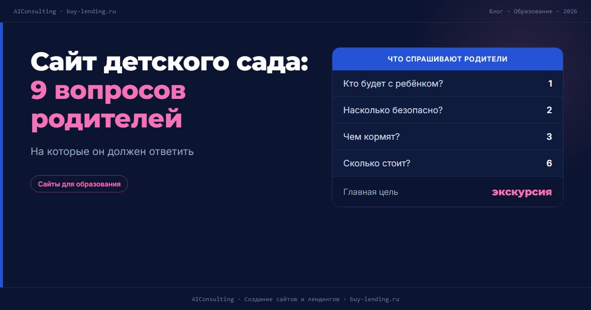 Сайт частного детского сада: 9 вопросов родителей, на которые он должен ответить