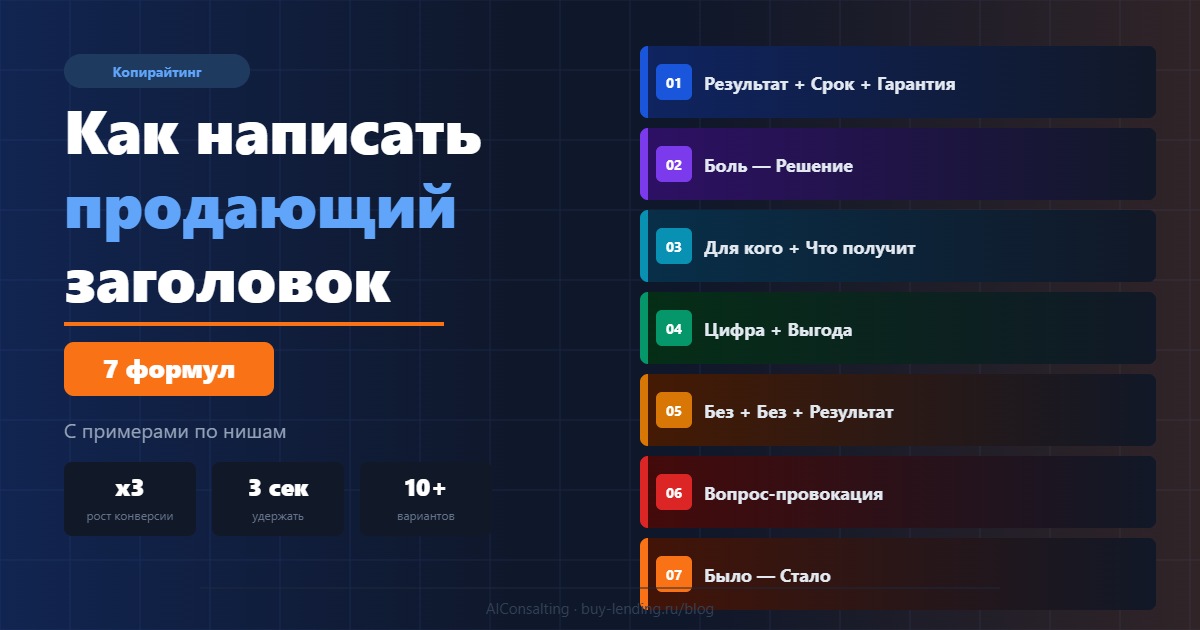 Как написать продающий заголовок для лендинга: 7 формул